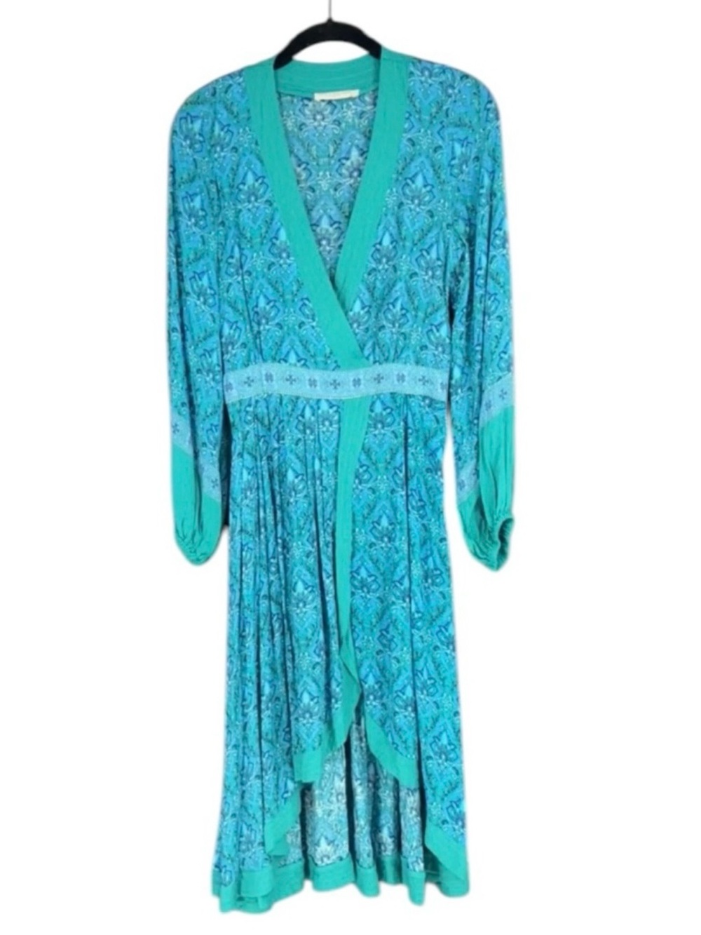SPELL & THE GYPSY COLLECTIVE Teal Jewel Soiree Midi Dress in Emerald Sz. XS Boho - Picture 3 of 6